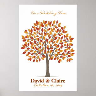 Poster da árvore da assinatura do casamento -