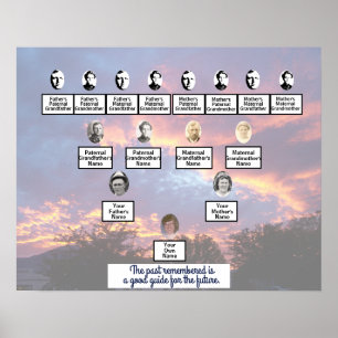 Poster da Árvore da Família de Fotos Púrpura e Tra