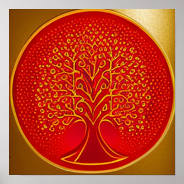 Poster da Árvore da Vida de Sephirot (Frente)