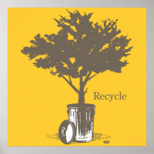 Poster da árvore do reciclar
