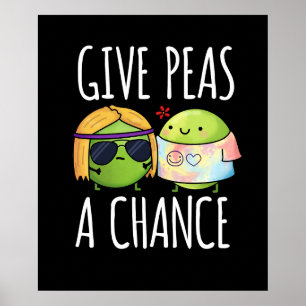 Poster Dá Às Ervilhas Uma Chance Engraçada Hippie Peas Pu