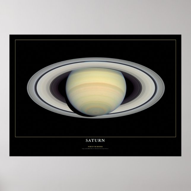 Poster da astronômica espacial Saturno (Frente)