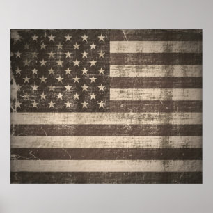 Poster da bandeira americana do vintage