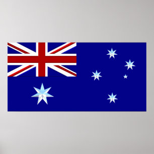 Poster da bandeira de Austrália no cromo (1)
