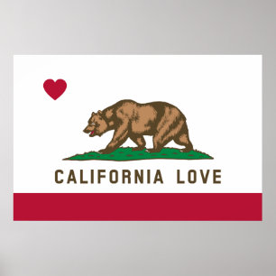 Poster da bandeira do amor de Califórnia