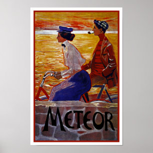 Poster da bicicleta do vintage: Ciclos do meteoro