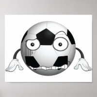 Poster da bola de futebol zangada