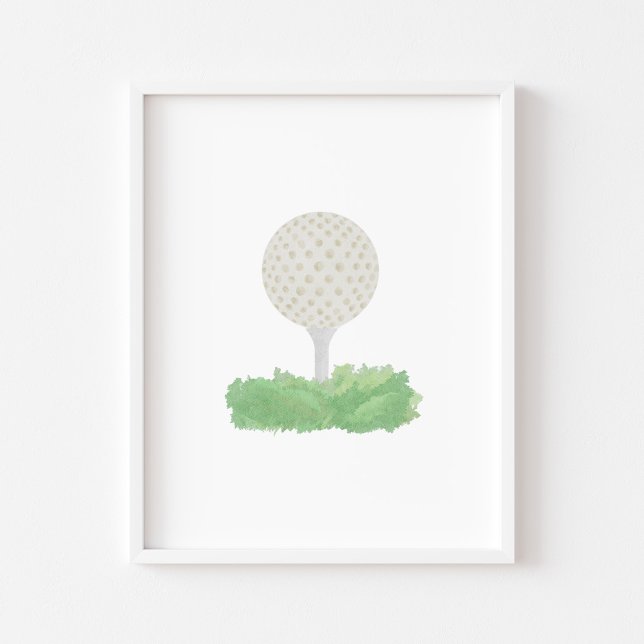 Poster da bola de golfe de aquarela (Criador carregado)