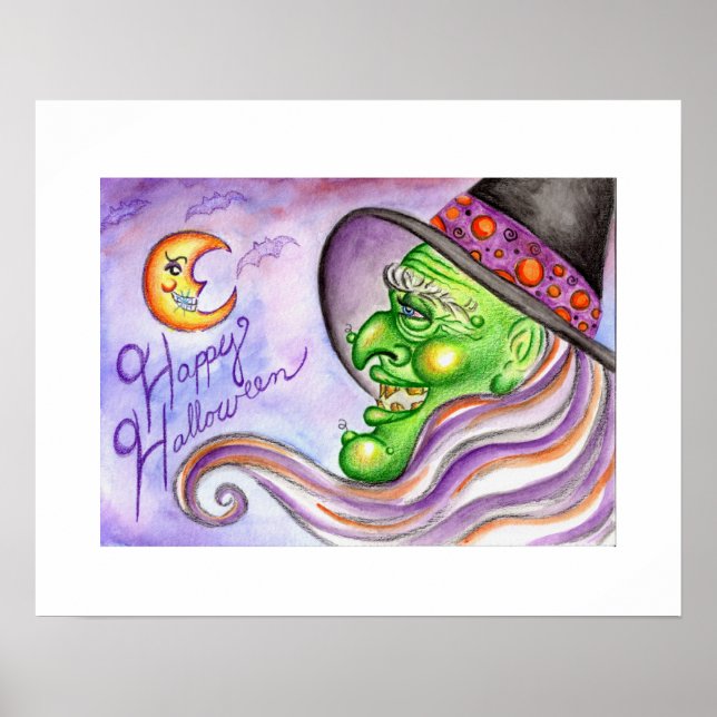 Poster da Bruxa de Halloween (Frente)