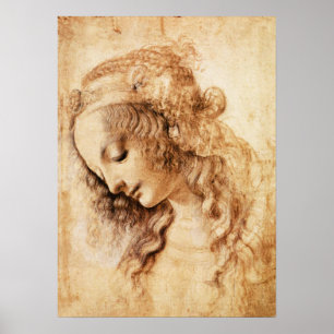 Poster da Cabeça da Mulher Da Vinci