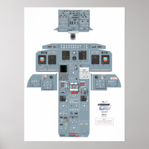 Poster da cabina do piloto de CRJ
