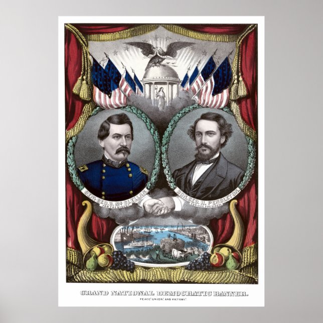 Poster da Campanha McClellan e Pendleton (Frente)