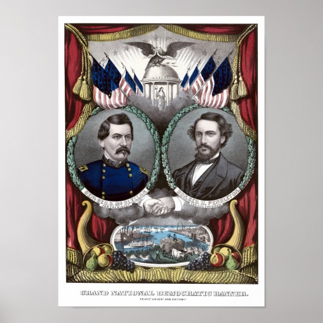 Poster da Campanha McClellan e Pendleton (Frente)