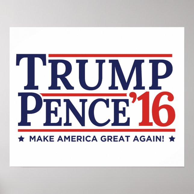 Poster da Campanha Trump Pence 2016 (Frente)