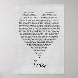 Poster Da canção cinzenta do coração da íris impress