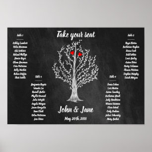 Poster da carta do assento - a árvore e os