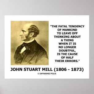 Póster Da causa fatal da tendência de John Stuart Mill
