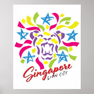 Poster da Celebração da Cidade do Leão de Singapur