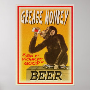 poster da cerveja do macaco de graxa