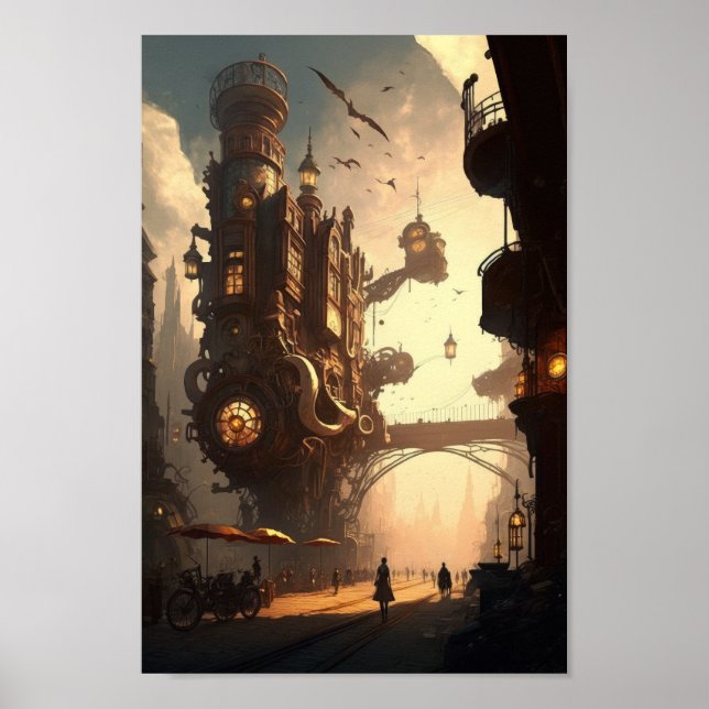 Poster da Cidade Steampunk (Frente)