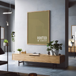 Poster da citação religiosa cristã enraizada verde