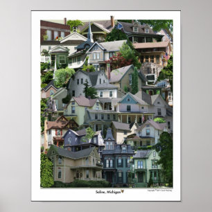 Poster da colagem, Michigan salino