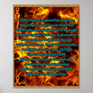 Poster da consciência de CRPS com design impresso