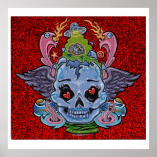 Póster Da "cópia da arte de Lobotomy do rolo rocha n"