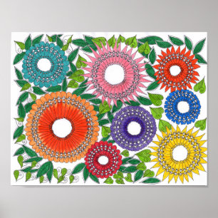 poster da cor da arte do warli
