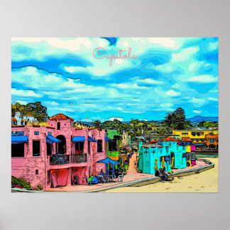 Poster da costa da Califórnia em Capitola Cacitas