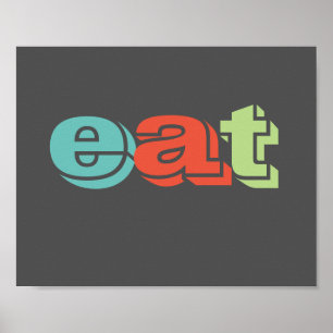 poster da cozinha come texto colorido sobre cinzas