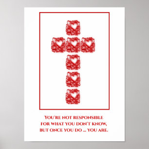 Poster da Cruz de Corações Inspiracional