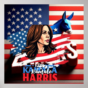 Poster da Eleição Presidencial HARRIS WALZ 2024