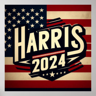Poster da Eleição Presidencial HARRIS WALZ 2024