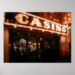 Poster da entrada do casino de Las Vegas da costa