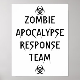 poster da equipe de resposta do apocalipse zombie