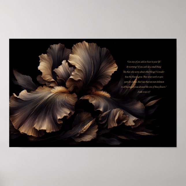 Poster da Escritura Inspiracional (Luke 12:25-27) (Frente)