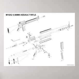 Poster da espingarda de assalto de M16A2 5.56mm