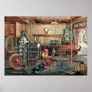 Poster da Estação de Incêndio Vintage Victorian