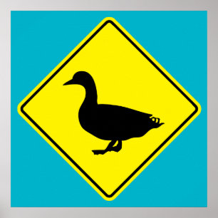 Poster da estrada do cruzamento do pato