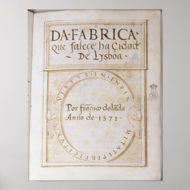 Poster Da Fabrica que falece ha Cidade de Lysboa" (Frente)