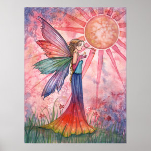 Poster da fada da luz do sol e do arco-íris