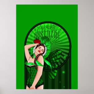 poster da fada do verde do victorian do absinto