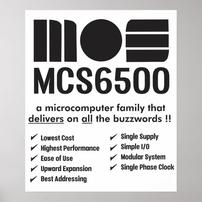 POSTER da família MOS 6500 de microprocessadores (Frente)