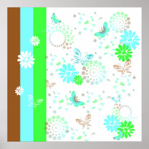 Poster da fantasia do pop art da borboleta do KRW