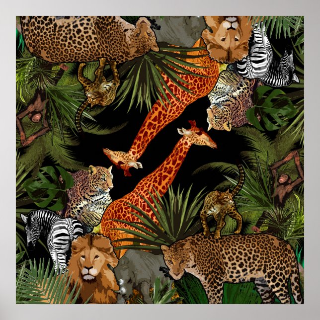 Poster da fauna selvagem africana (Frente)