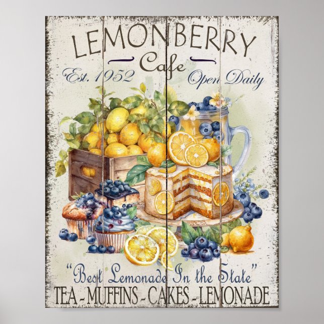 Poster da Fazenda de Limon Blueberry Desserts (Frente)