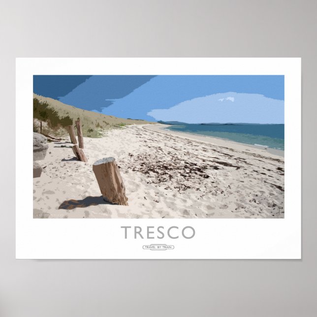 Poster da ferrovia Tresco (Frente)