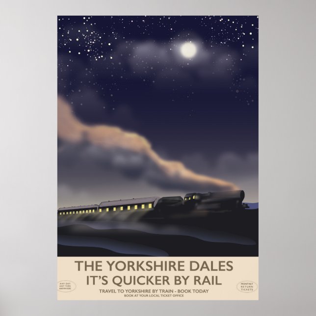 Poster da ferrovia Yorkshire Dales (Frente)