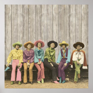 Poster da Fila de Vintage Western Cowboys